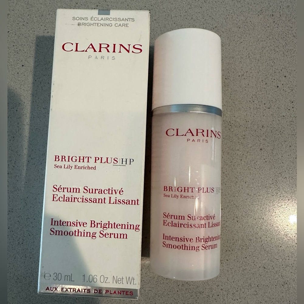 NIB Clarins Bright Plus HP Intensive Brightening Smoothing Serum, 1.06 oz / 30ml